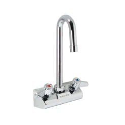 T & S BRASS 5F-4WLX03 4" WALL MT FAUCET W/3" GOOSENECK SWIVEL SPOUT