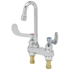 T&S BRASS B-0892 4" FAUCET WITH GOOSENECK SPOUT & WING HANDLES