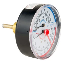 LEGEND VALVE T-825 1/2” MNPT REAR MOUNT TEMP & PRESSURE GAUGE (60-280°F)