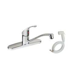 CLEVELAND FAUCET CA47513 CHROME SINGLE HANDLE KITCHEN FAUCET W/ WHITE SPRAY