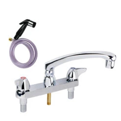 CHICAGO FAUCET 51189 8" KITCHEN FAUCET W/ 8" SPOUT & SPRAY