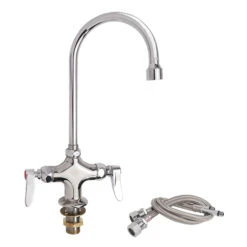 T & S BRASS B0300-VR SINGLE HOLE, TWO HANDLE PANTRY FAUCET W/ GOOSENECK SPOUT-VANDAL RESISTANT