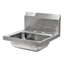 ADVANCE TABCO 7-PS-20-NF S/S WALL MT HAND SINK FOR 4” CXC DECK MT FAUCET W/ BACK SPLASH LESS FAUCET