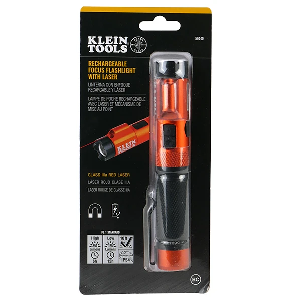 KLEIN TOOLS 56040 RECHARGEABLE FOCUS FLASHLIGHT W/ LASER - Image 2