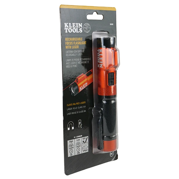 KLEIN TOOLS 56040 RECHARGEABLE FOCUS FLASHLIGHT W/ LASER - Image 3