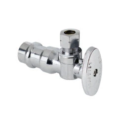 EVERFLOW SUPPLIES P-81212PR-NL 1/2" PRESS X 3/8 COMP 1/4 TURN ANGLE STOP VALVE