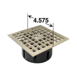 LOCKING DRAIN GRATE SQUARE NICKEL BRONZE - REPLACES SMITH